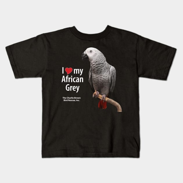 CB African Grey 2 Kids T-Shirt by Just Winging It Designs